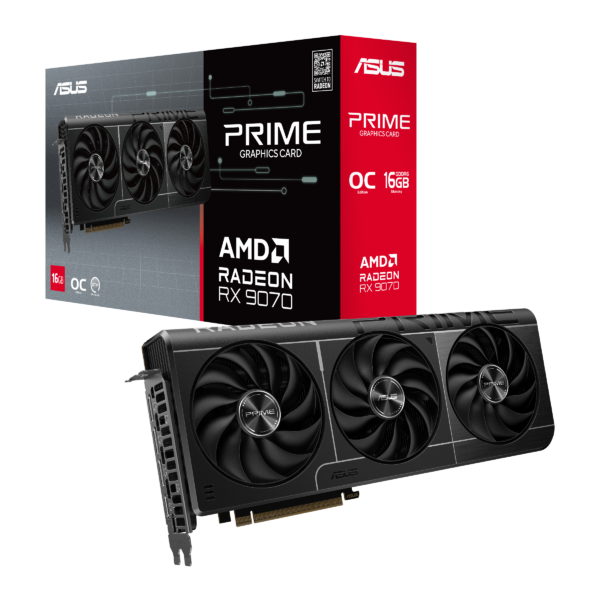 כרטיס מסך – Asus Prime Radeon RX 9070 OC Edition 16GB – צבע שחור