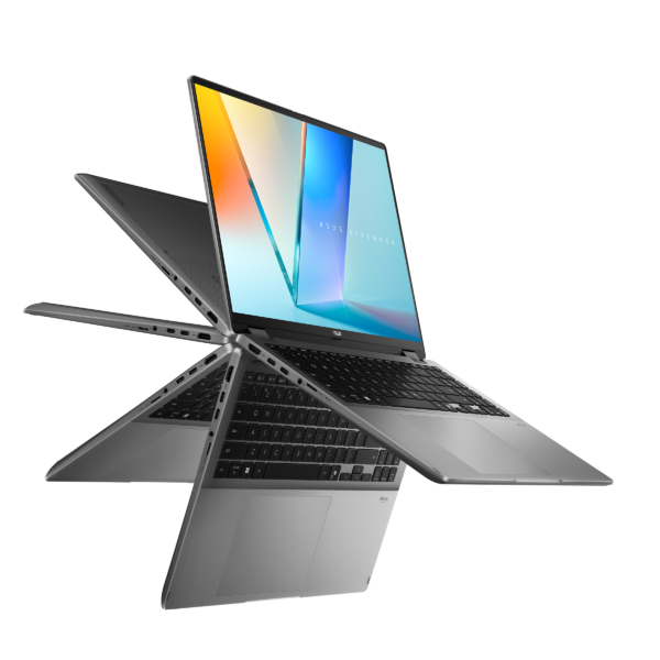 מחשב נייד - ללא מערכת הפעלה - Asus VivoBook 16 Flip Ultra5 226V 16GB 512NVME Oled Touch - צבע אפור כהה