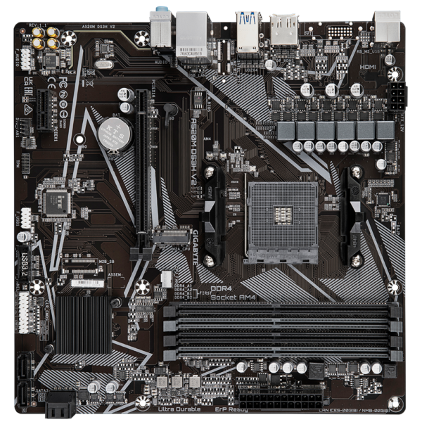 ⁦לוח אם – Gigabyte A520M DS3H V2 rev1.1 Micro-ATX AM4 DDR4⁩ – תמונה ⁦4⁩