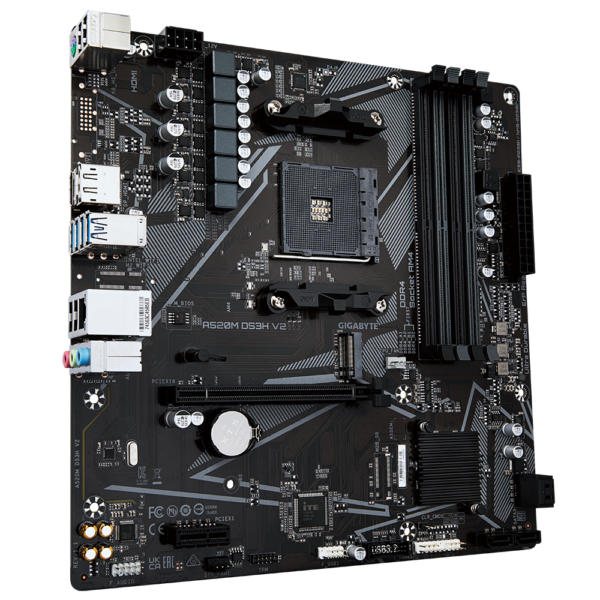 ⁦לוח אם – Gigabyte A520M DS3H V2 rev1.1 Micro-ATX AM4 DDR4⁩ – תמונה ⁦3⁩