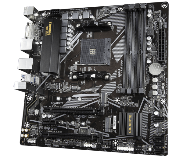 ⁦לוח אם – Gigabyte B550M DS3H rev1.7 Micro-ATX AM4 DDR4⁩ – תמונה ⁦4⁩