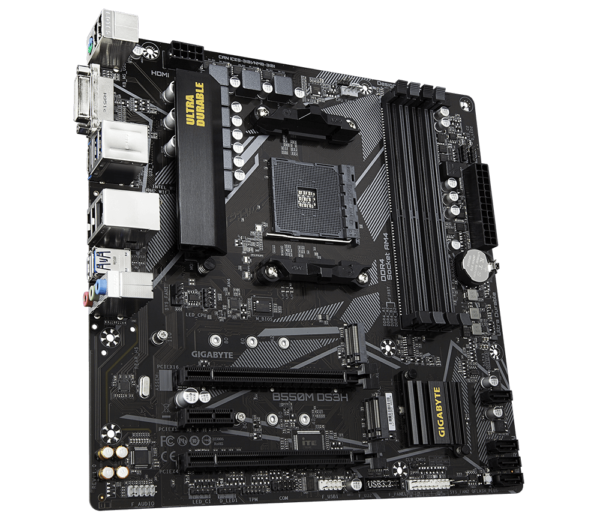 ⁦לוח אם – Gigabyte B550M DS3H rev1.7 Micro-ATX AM4 DDR4⁩ – תמונה ⁦3⁩