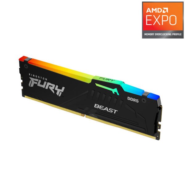 זכרון לנייח - Kingston Fury Beast RGB 32GB 5600MHZ CL36 EXPO/XMP - צבע שחור