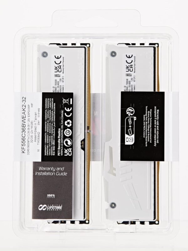 ⁦זכרון לנייח – Kingston FURY Beast DDR5 32GB 2x16GB 5600Mhz CL36 – צבע לבן⁩ – תמונה ⁦6⁩