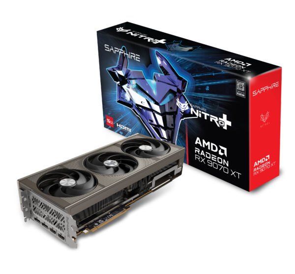 כרטיס מסך – Sapphire Radeon RX 9070 XT NITRO+ Gaming OC 16GB – צבע שחור