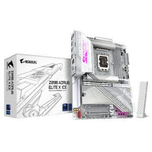 לוח אם – Gigabyte Z890 Aorus Elite X ICE ATX WIFI7 2.5GbE Lan LGA1851 DDR5 – צבע לבן