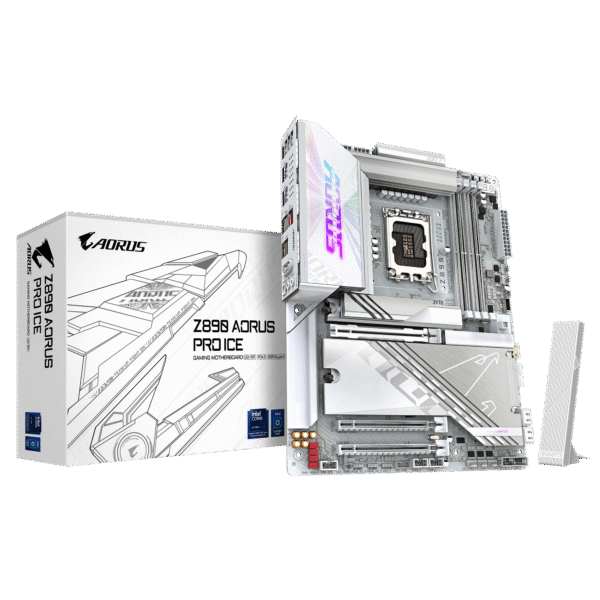 לוח אם – Gigabyte Z890 Aorus Pro ICE ATX WIFI7 5GbE Lan LGA1851 DDR5 – צבע לבן