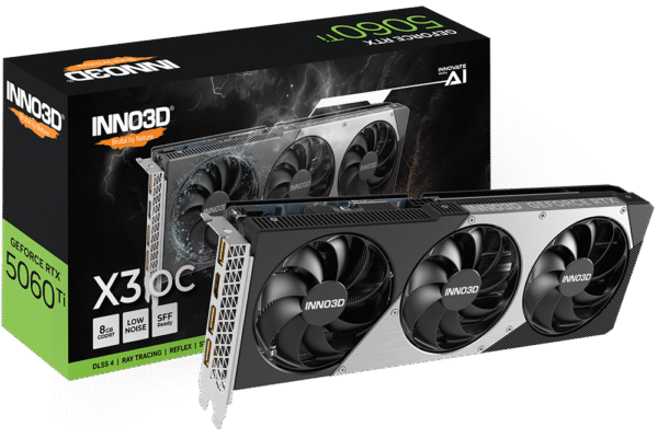 כרטיס מסך – Inno3D RTX 5060 Ti Twin X3 OC 8GB – צבע שחור