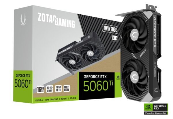 כרטיס מסך – Zotac Gaming GeForce RTX 5060 Ti Twin Edge OC 16GB – צבע שחור