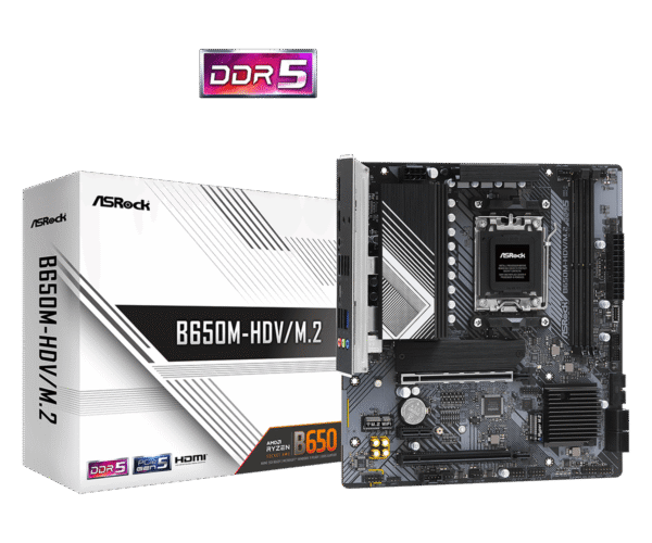 ASRock B650M-HDVM.2 Micro-ATX 2.5GbE Lan AM5 DDR5
