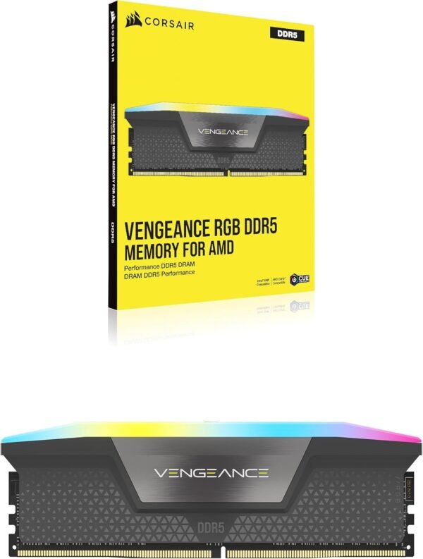⁦זכרון לנייח – Corsair Vengeance RGB DDR5 32GB 6000Mhz CL38 – צבע שחור⁩ – תמונה ⁦2⁩