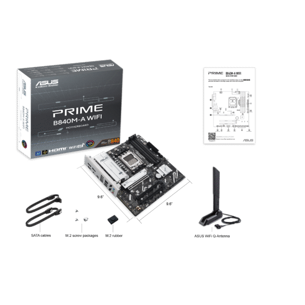 ⁦לוח אם – ASUS PRIME B840M-A WIFI Micro-ATX AM5 DDR5⁩ – תמונה ⁦8⁩