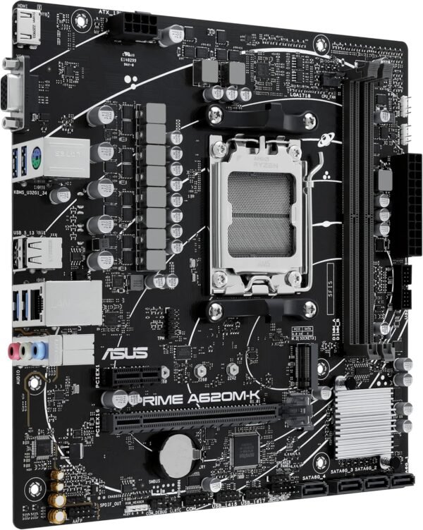 ⁦לוח אם – Asus Prime A620M-K Micro-ATX AM5 DDR5⁩ – תמונה ⁦3⁩
