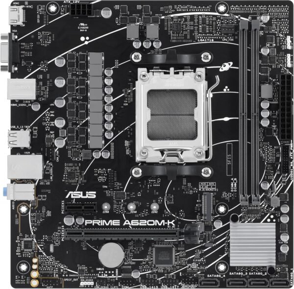⁦לוח אם – Asus Prime A620M-K Micro-ATX AM5 DDR5⁩ – תמונה ⁦2⁩