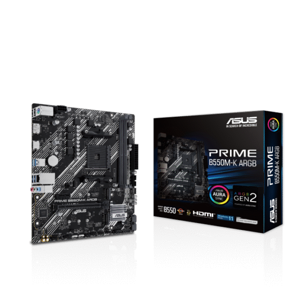 לוח אם – Asus Prime B550M-K ARGB Micro-ATX AM4 DDR4