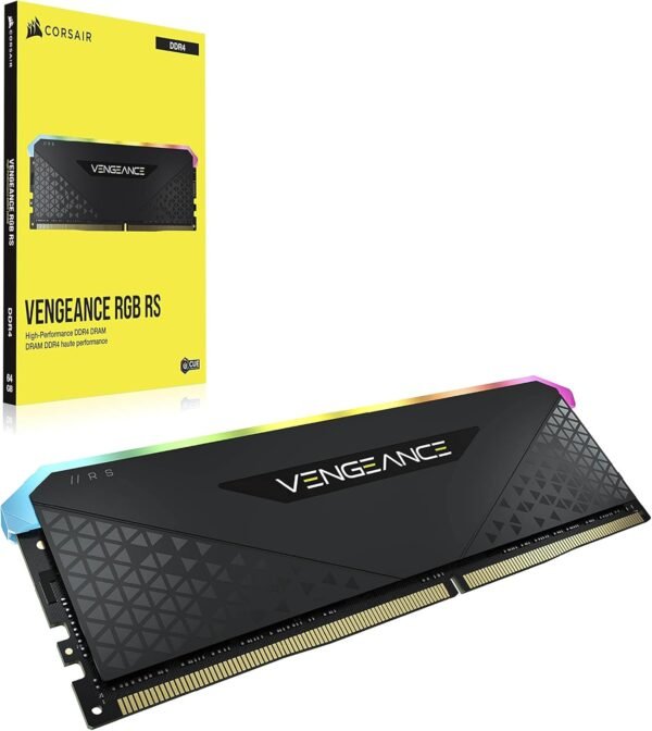⁦זיכרון לנייח – Corsair Vengeance RGB RS DDR4 32GB 2x16GB 3200Mhz CL16 - צבע שחור⁩ – תמונה ⁦2⁩