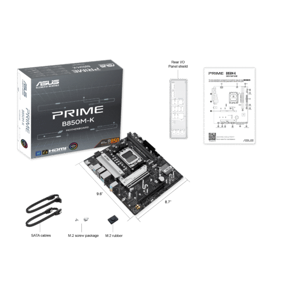 ⁦לוח אם – ASUS PRIME B850M-K Micro-ATX AM5 DDR5⁩ – תמונה ⁦7⁩
