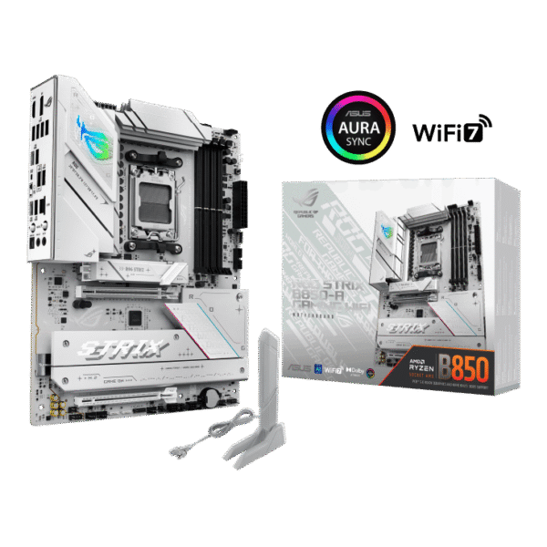 לוח אם – ASUS ROG STRIX B850-A GAMING WIFI ATX AM5 DDR5 - צבע לבן