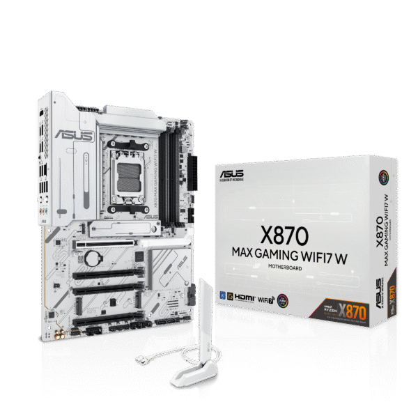 לוח אם – ASUS X870 MAX GAMING WIFI7 W ATX AM5 DDR5 - צבע לבן