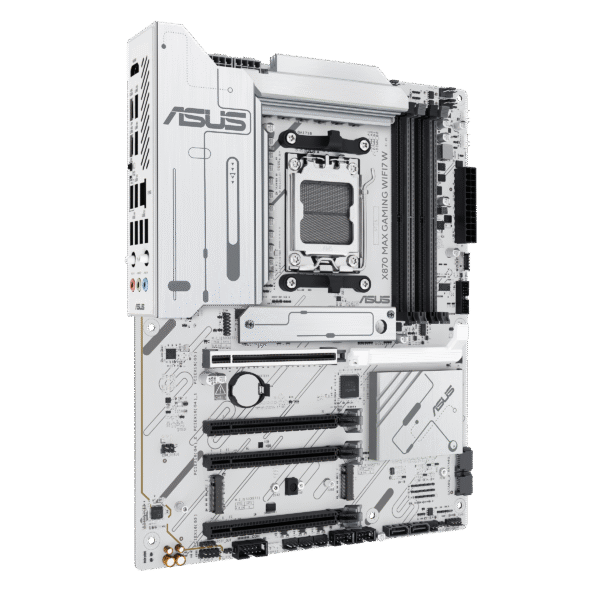 ⁦לוח אם – ASUS X870 MAX GAMING WIFI7 W ATX AM5 DDR5 - צבע לבן⁩ – תמונה ⁦3⁩