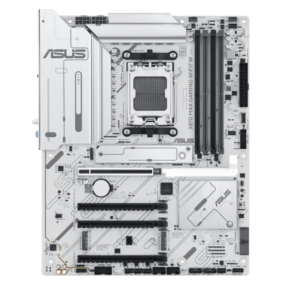 ⁦לוח אם – ASUS X870 MAX GAMING WIFI7 W ATX AM5 DDR5 - צבע לבן⁩ – תמונה ⁦2⁩
