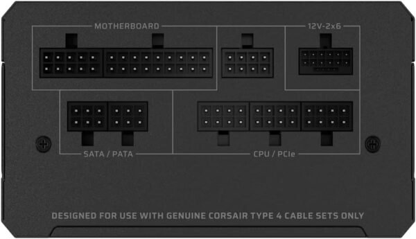 ⁦ספק כוח - Corsair RM1000e 1000W (ATX3.1) 80Plus Gold – צבע שחור⁩ – תמונה ⁦4⁩