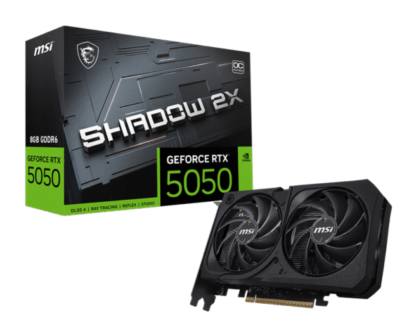 כרטיס מסך – MSI GeForce RTX 5050 SHADOW 2X OC 8GB – צבע שחור
