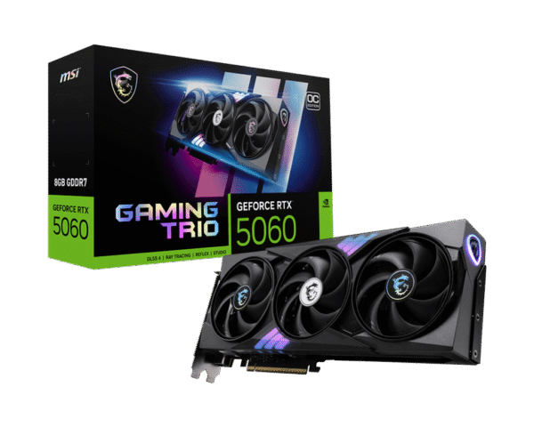 כרטיס מסך – MSI GeForce RTX 5060 GAMING TRIO OC 8GB – צבע שחור