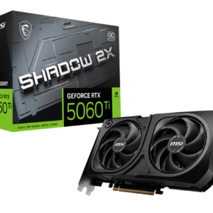 כרטיס מסך – MSI GeForce RTX 5060 Ti SHADOW 2X OC PLUS 16GB – צבע שחור