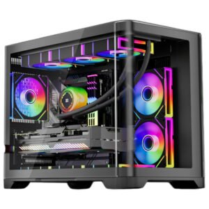 מארז – 1StPlayer UV6 With Fan HUB+Remote ARGB Mid-Tower – צבע שחור
