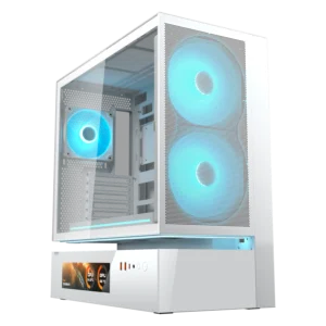 מארז – Cougar CFV235 Mesh Vision 9.16" LCD Display ARGB Mid-Tower – צבע לבן