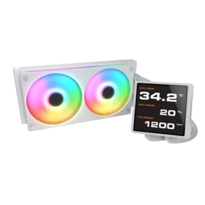 קירור נוזלי למעבד – Cougar Poseidon PRO Vistek 240 ARGB LCD Display AIO 240mm – צבע לבן