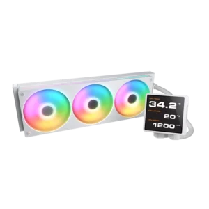 קירור נוזלי למעבד – Cougar Poseidon PRO Vistek 360 ARGB LCD Display AIO 360mm – צבע לבן