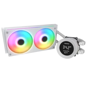 קירור נוזלי למעבד – Cougar Poseidon Vistek 240 ARGB LCD Display AIO 240mm – צבע לבן