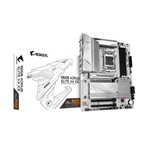 לוח אם – Gigabyte B650 A ELITE AX ICE WIFI6E ATX AM5 DDR5 - צבע לבן