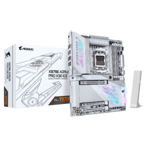לוח אם – Gigabyte X870E AORUS PRO ICE X3D WIFI7 ATX AM5 DDR5 - צבע לבן