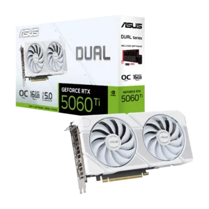 כרטיס מסך – Asus Dual GeForce RTX 5060 Ti White OC Edition 16GB – צבע לבן