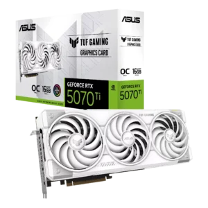 כרטיס מסך – Asus TUF Gaming GeForce RTX 5070 Ti White OC Edition 16GB – צבע לבן